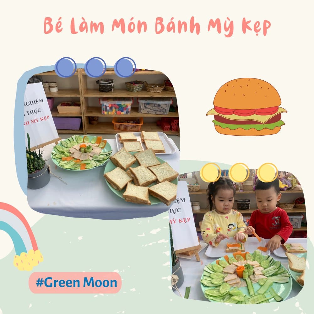 Cooking Bé Làm Bánh Mỳ Kẹp - Mầm Non Kid's Moon