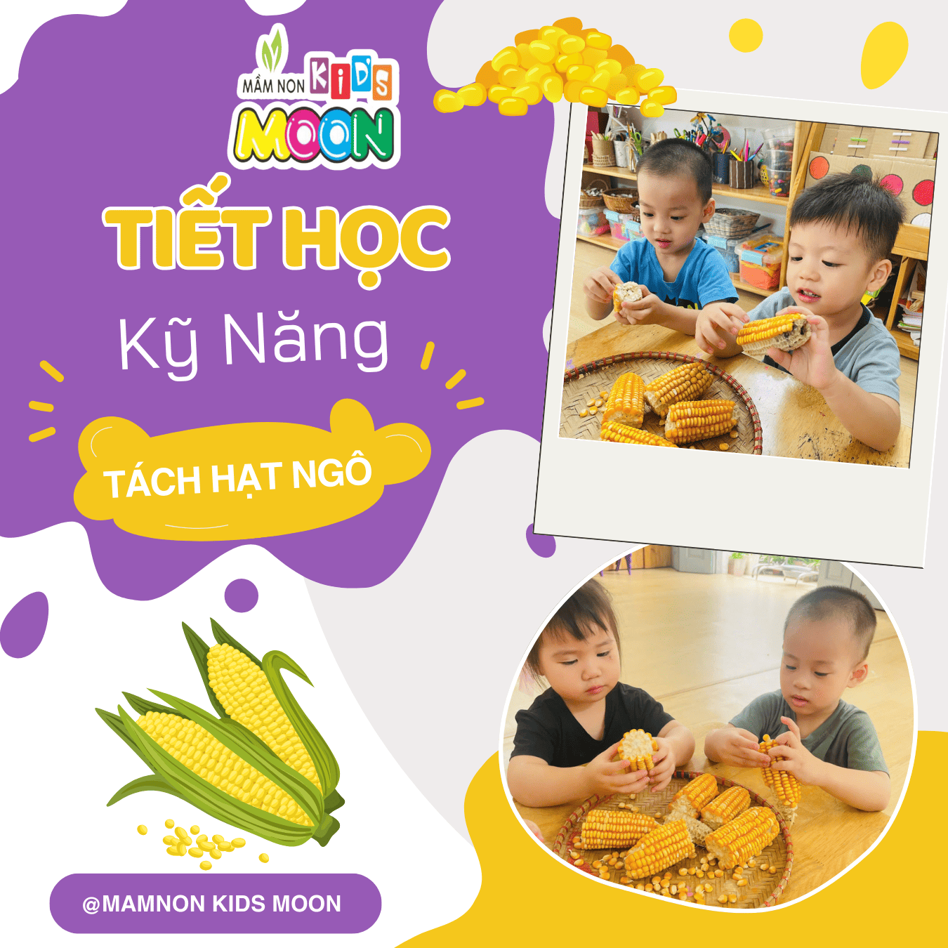 KỸ NĂNG: “TÁCH HẠT NGÔ” - Mầm Non Kid's Moon