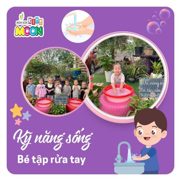 KỸ NĂNG SỐNG: BÉ TẬP RỬA TAY ĐÚNG CÁCH - Mầm Non Kid's Moon