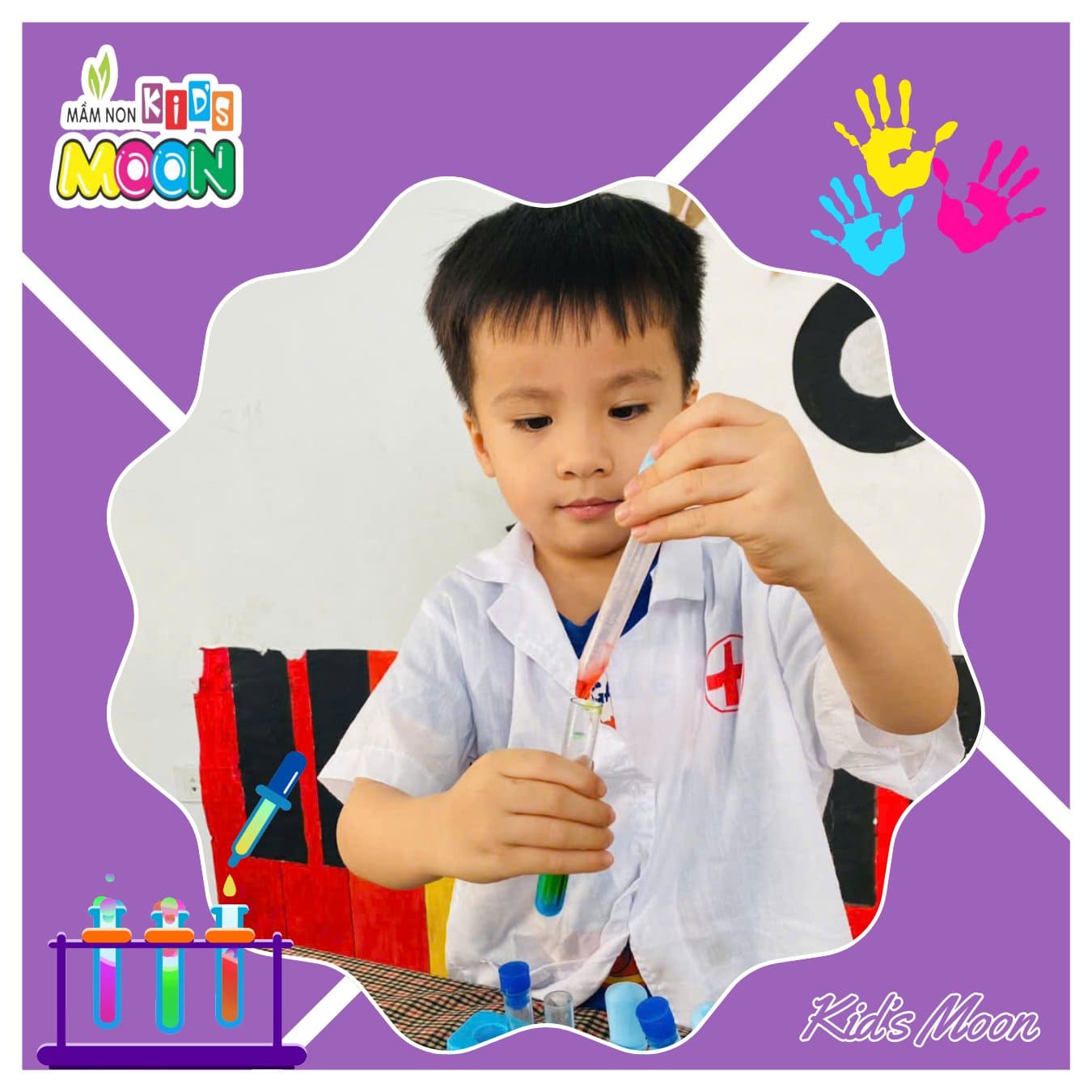 KHÁM PHÁ KHOA HỌC: “PHA TRỘN SẮC MÀU” - Mầm Non Kid's Moon