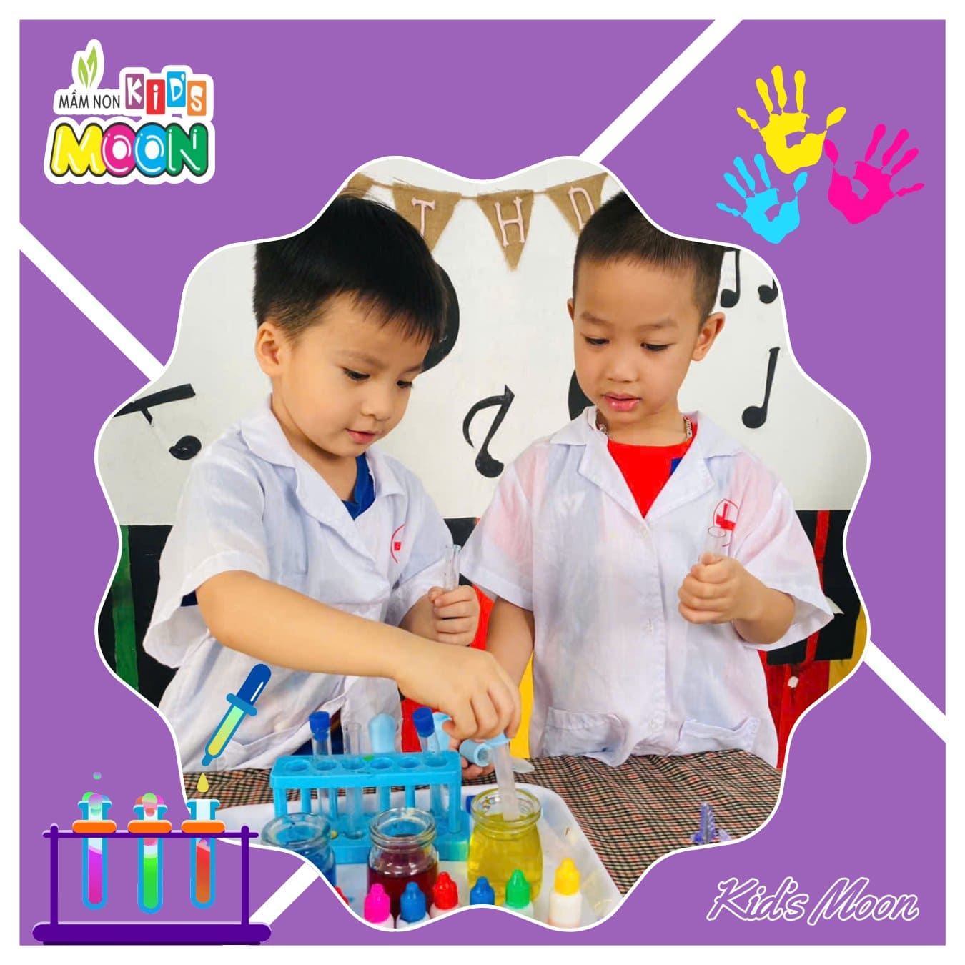 KHÁM PHÁ KHOA HỌC: “PHA TRỘN SẮC MÀU” - Mầm Non Kid's Moon