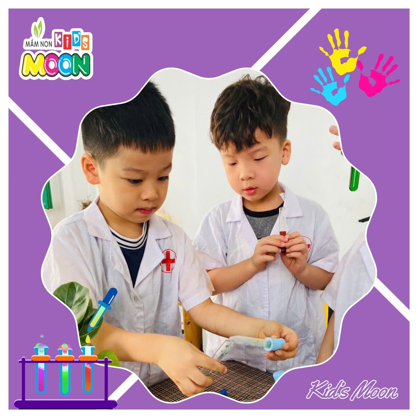 KHÁM PHÁ KHOA HỌC: “PHA TRỘN SẮC MÀU” - Mầm Non Kid's Moon